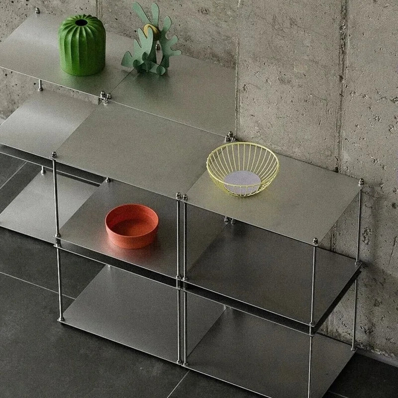 Stainless Steel Metal Bauhaus Modular Storage Rack Floor