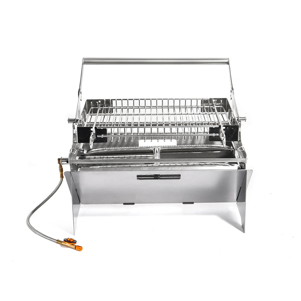 360 Camping Rotatable Grill Dual-Fuel Charcoal Gas Stove