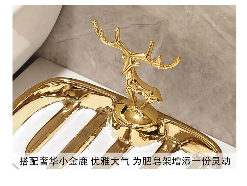 Ceramic Soap Box Soap Dish Bathroom Supplies Drain