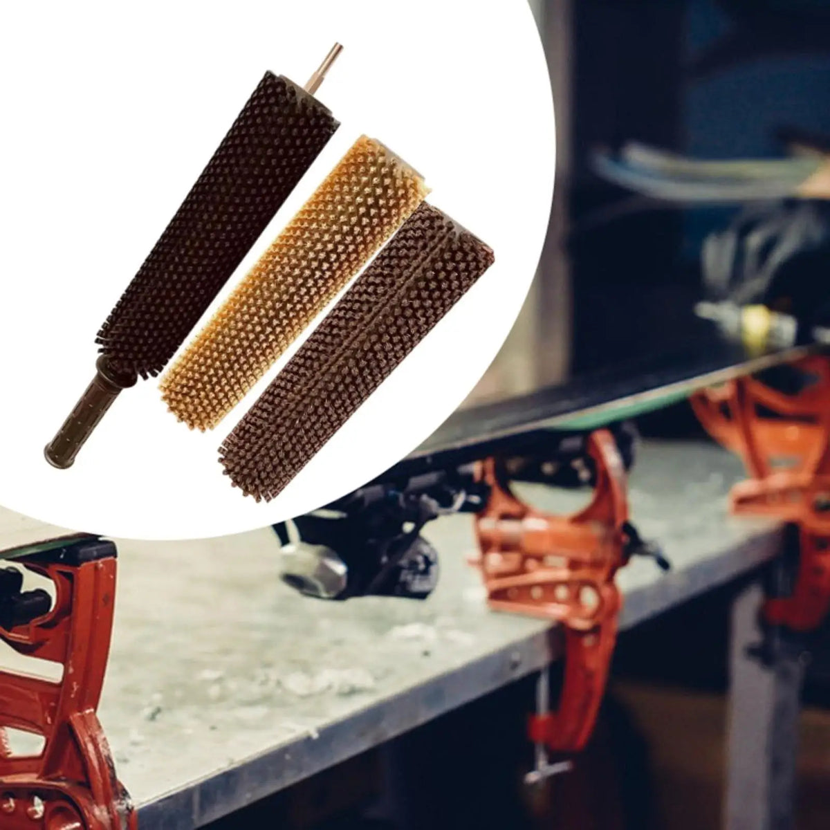 Ski Wax Brush Kit Rotating Brushes Maintenance Snowboard