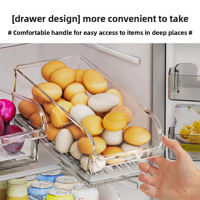 Refrigerator Organizer Bins - Clear Plastic Container Drawer