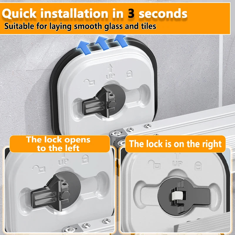 White No Punching Drying Rack Suction Cup Drying