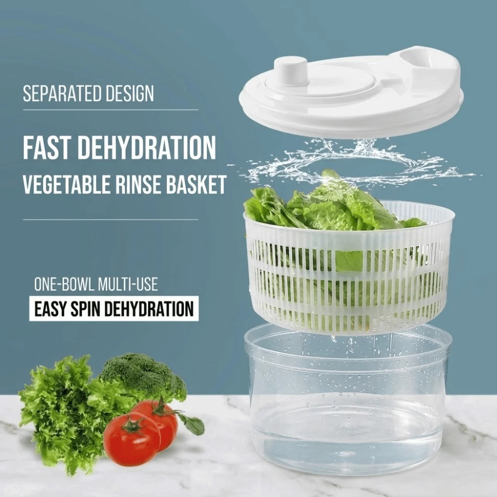White Vegetable Dehydrator Salad Spinner Dryer Fruit Lettuce