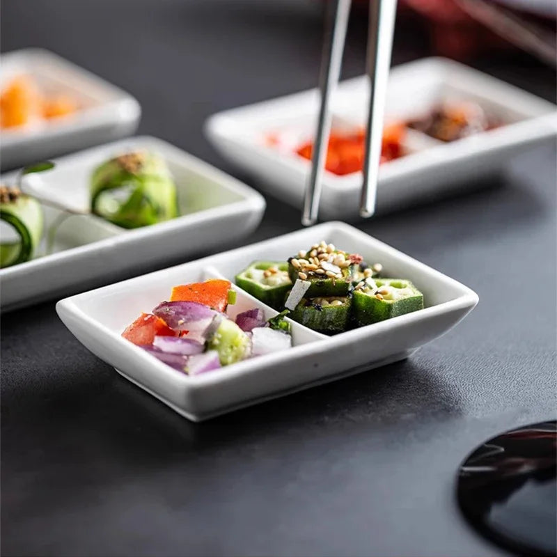 White Ceramic Seasoning Dish Sushi Dish Soy Sauce