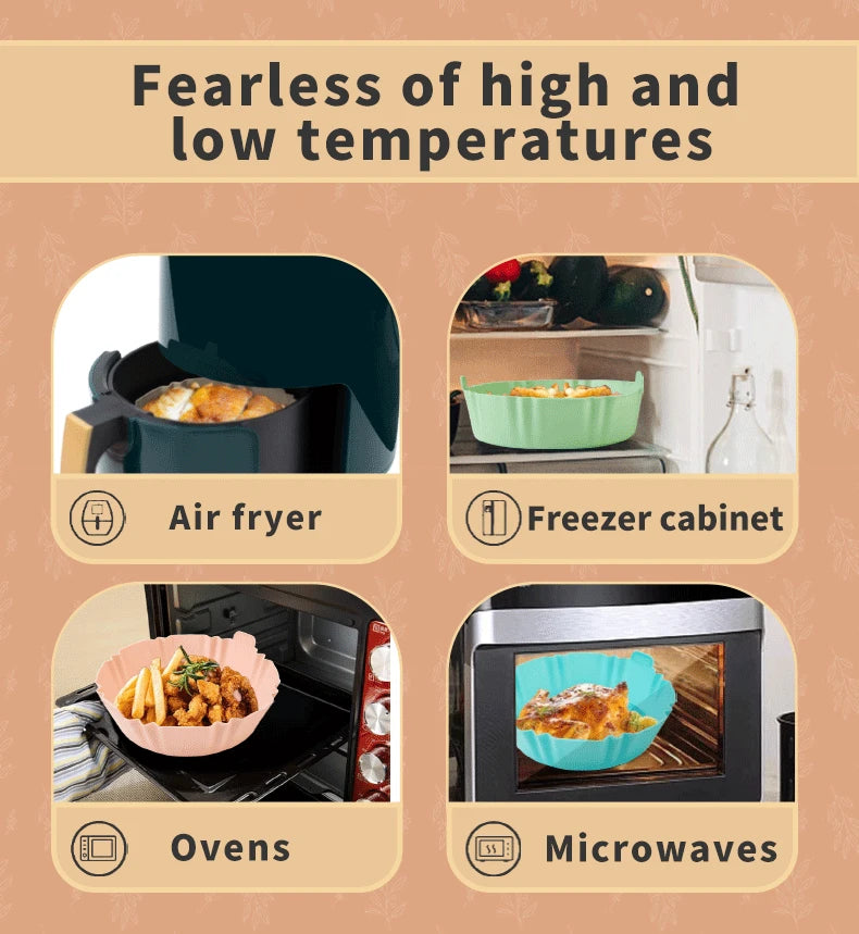 17cm Reusable Airfryer Pan Liner Silicone Air Fryers