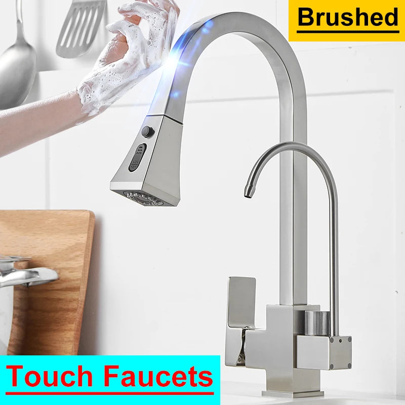 Square Touch On Filter Faucets Pull Down Cold
