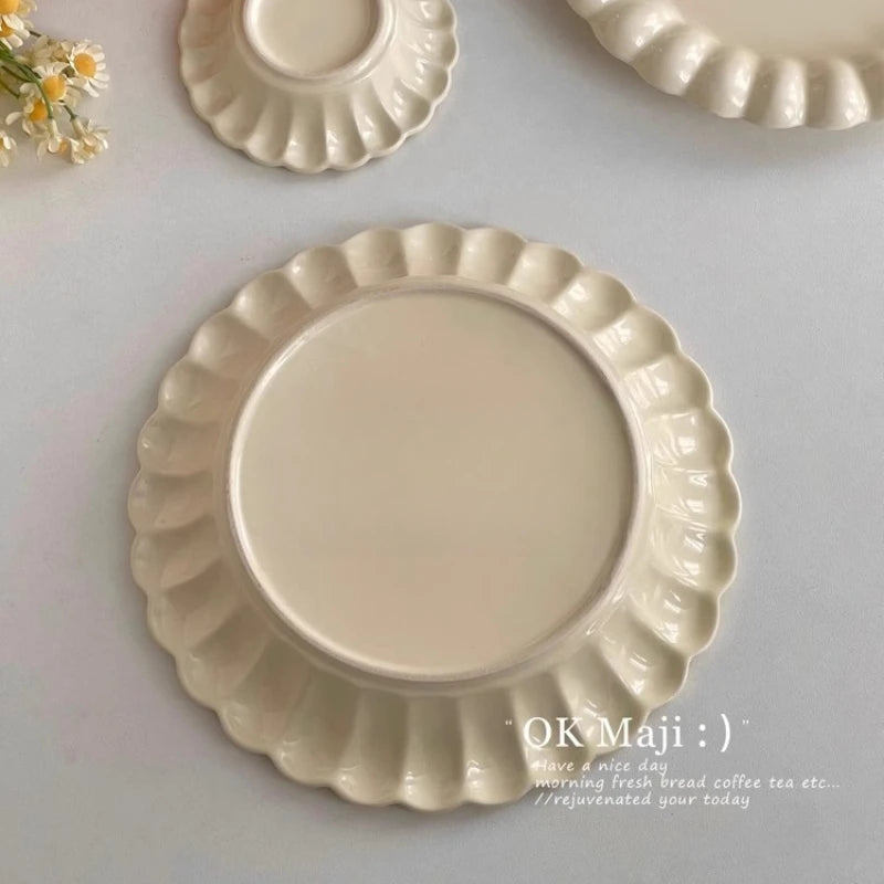 High-Looking Ceramic Plate Western-Style Dinner Plate Round Plate