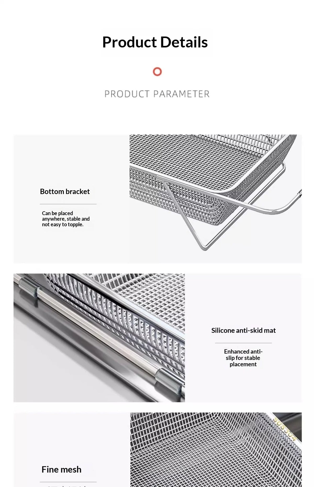Expandable Stainless Steel Drain Basket 304 Grade Retractable