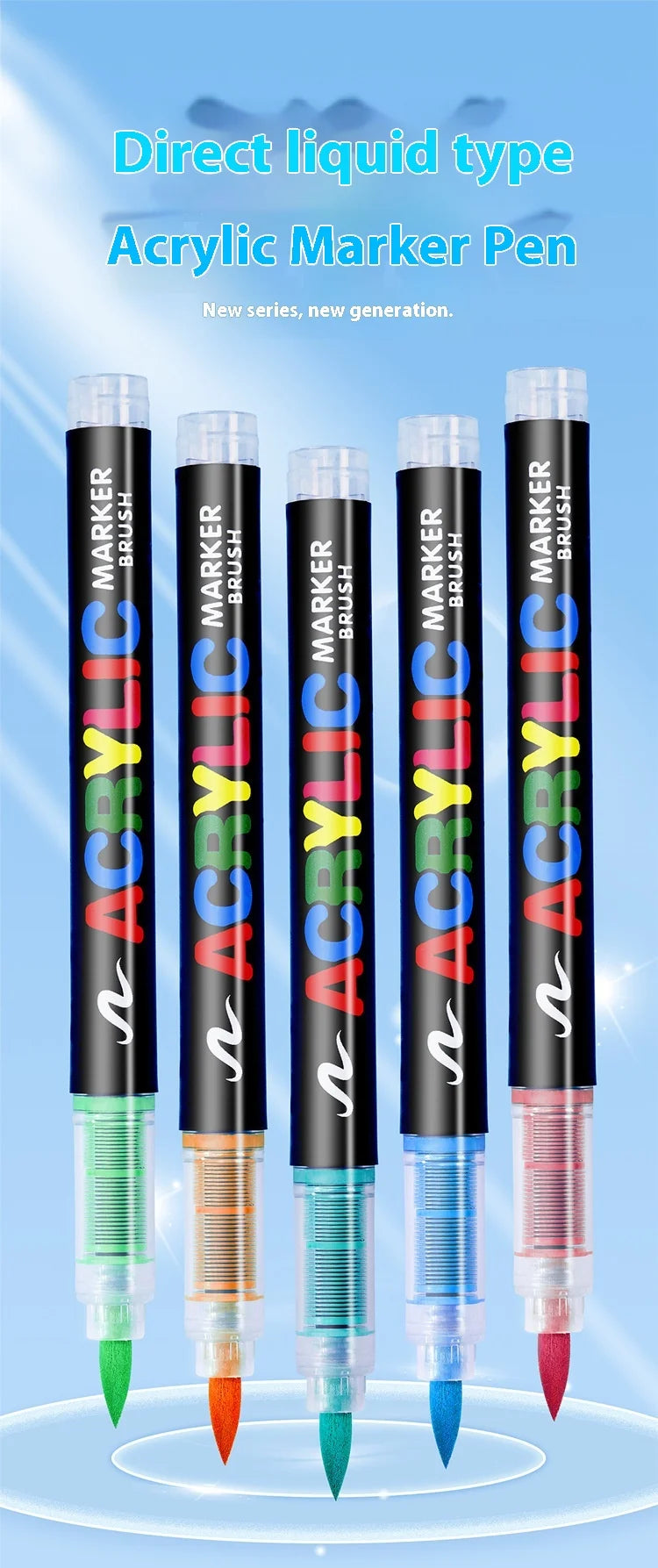 12-240 Colors Acrylic Paint Pens Pencil Brush Markers