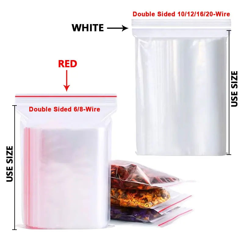100 Small Plastic Ziplock Bags Resealable Transparent Jewelry