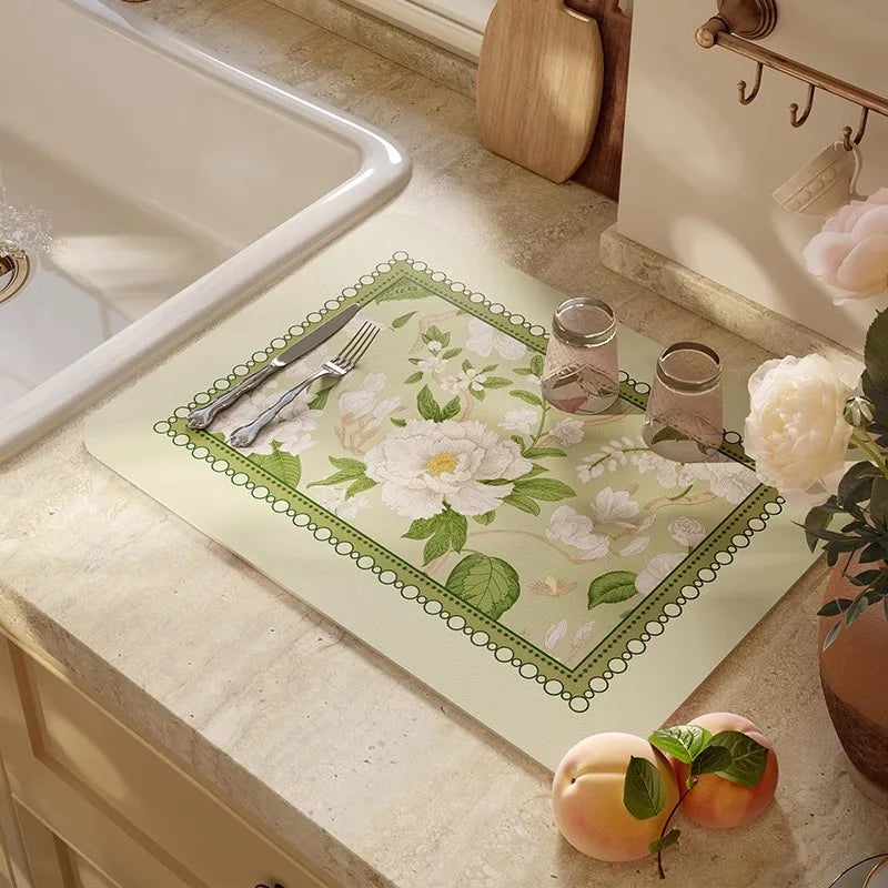 Dish Drying Mat Super Absorbent Counter Draining Mat
