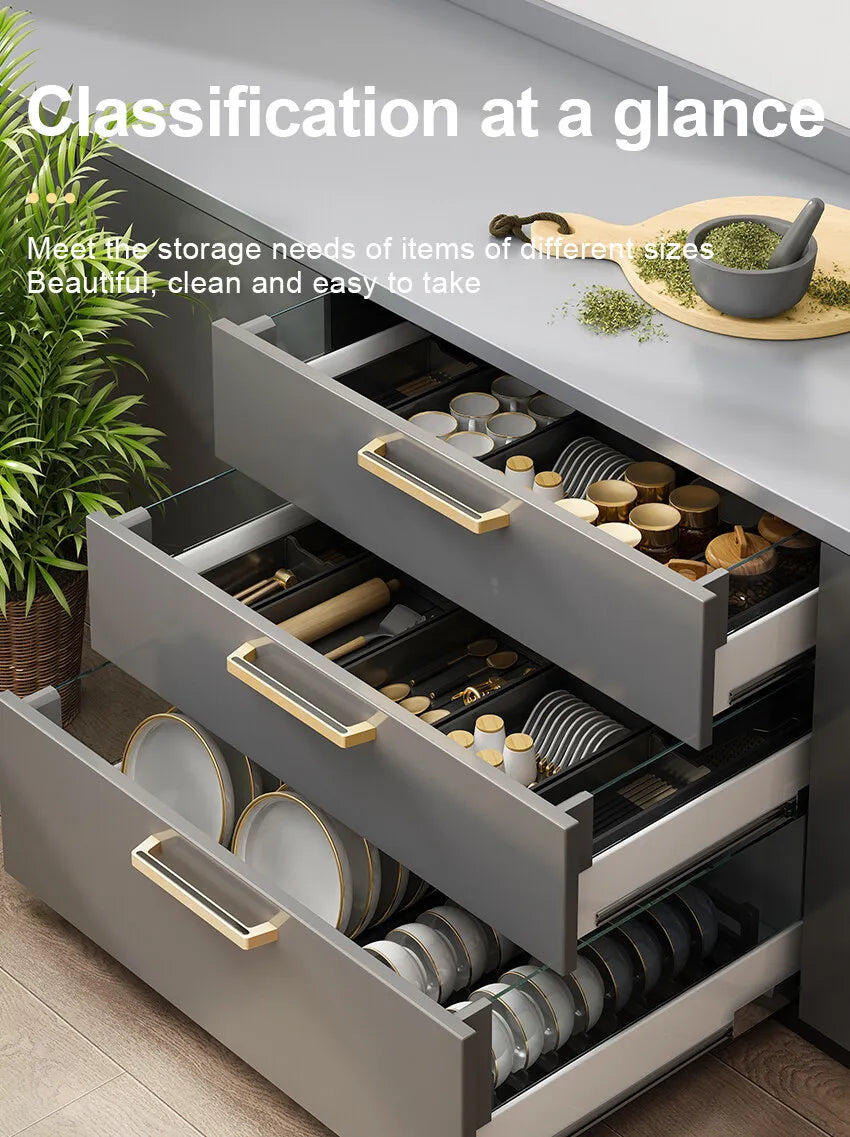 Adjustable Dish Rack Under Cabinet Drawer Spoon Chopsticks