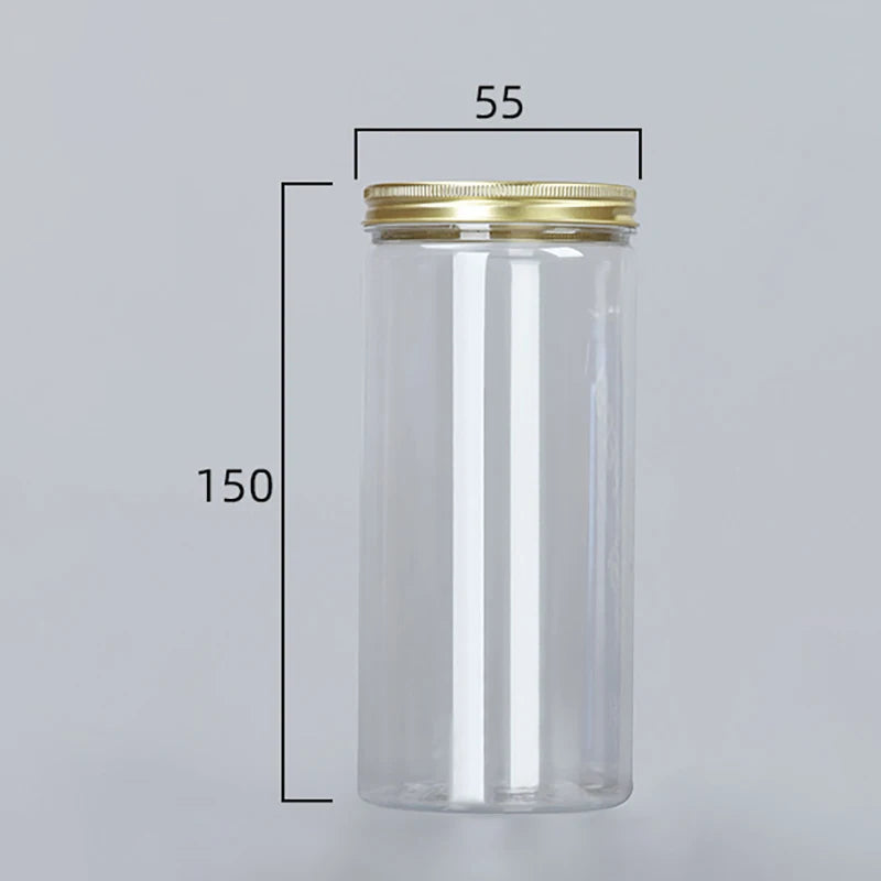 Transparent Sealing Jar Aluminium Screw Lids Organizer Storage