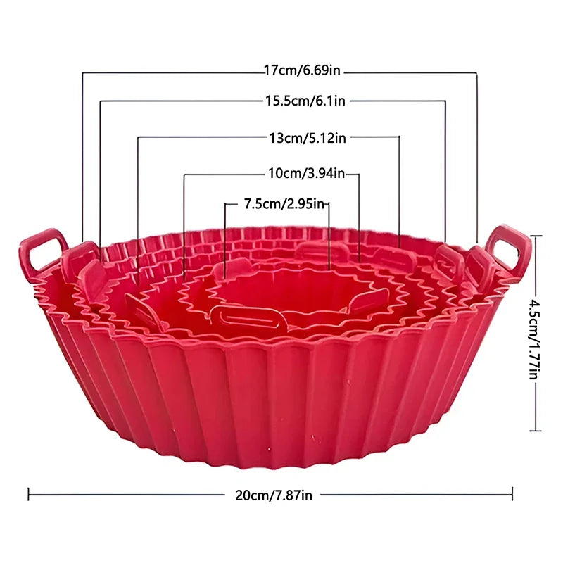 Air Fryer Silicone Basket Reusable Liner Baking Tray