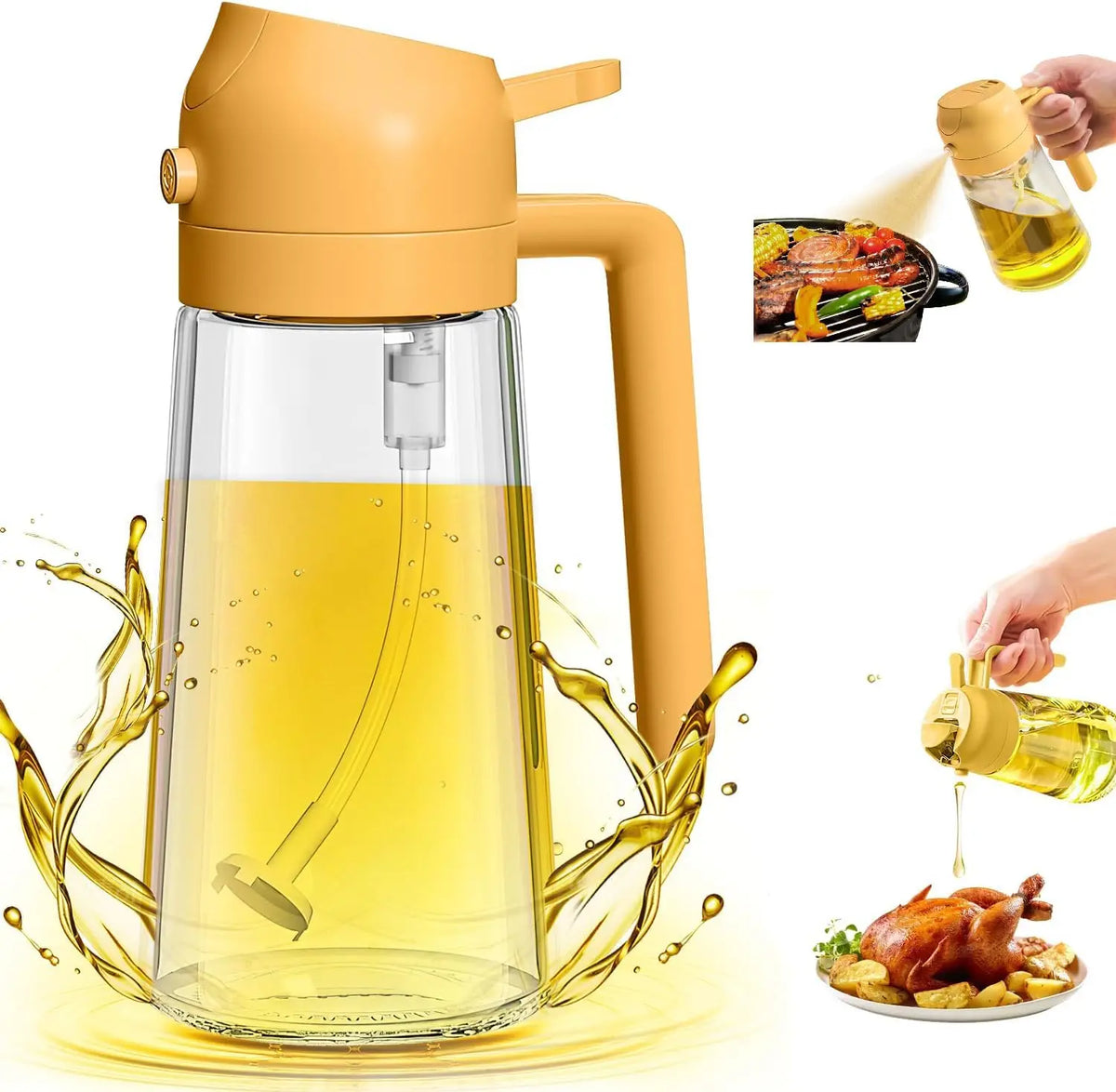 2in1 500ml Glass Oil Sprayer Olive Oil Spray