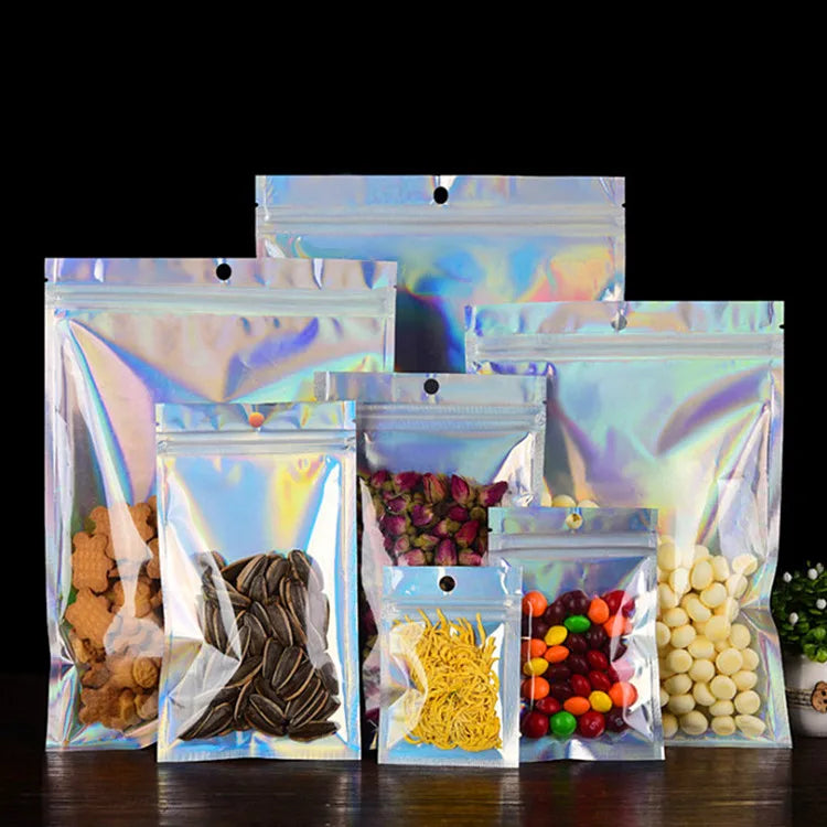 200pcs Resealable Translucent Holographic Storage Bag Hologram