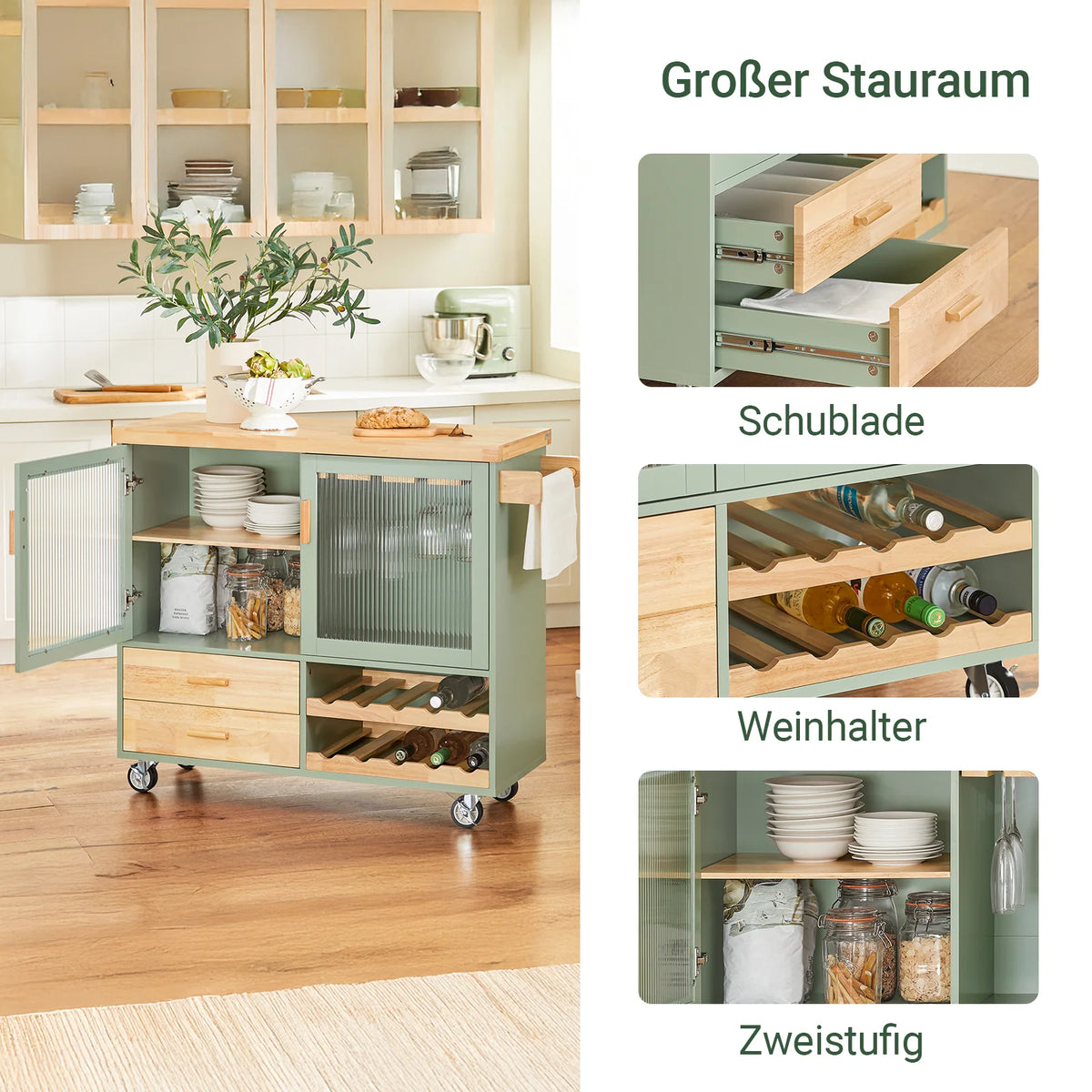 Sobuy Fkw114 Trolley Wine Glass Holder Bottle Holder