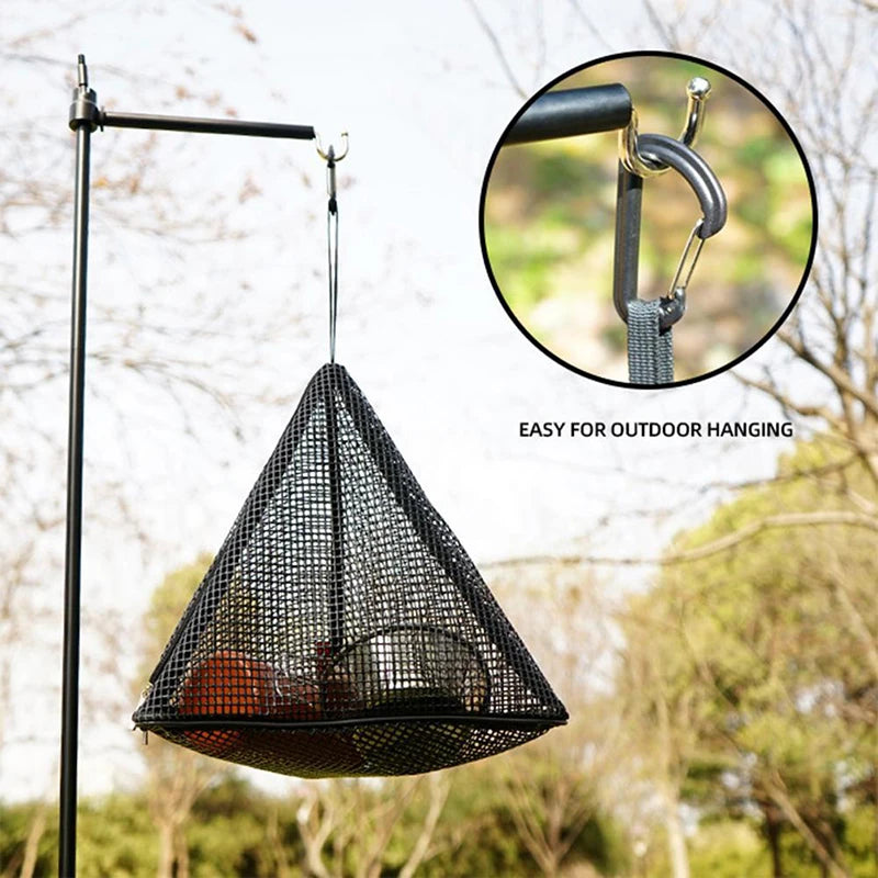 Outdoor Camping Hanging Net Foldable Storage Bag Cookware