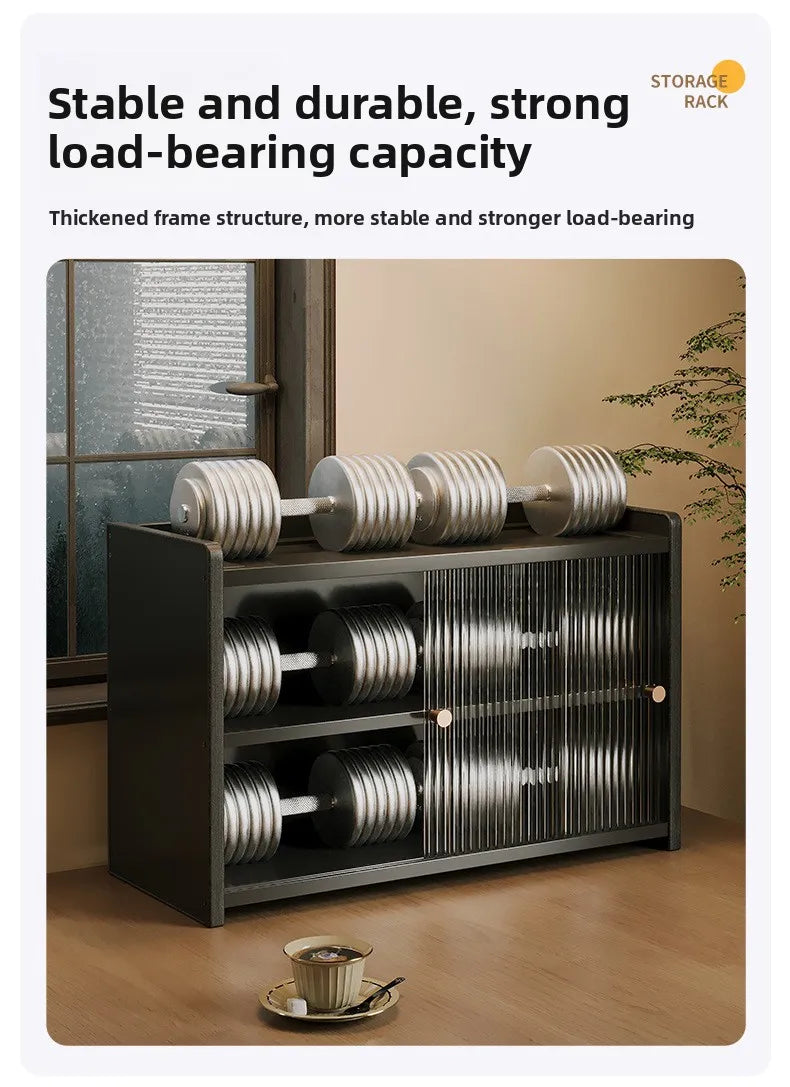 Desktop 2-Tier Countertop Storage Organizer Box Dustproof Fluted