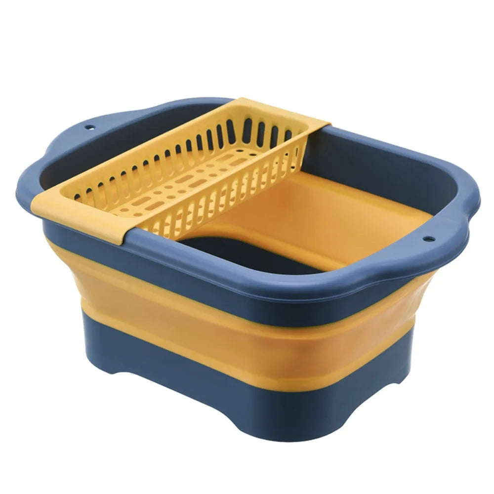 Foldable Dish Basin Vegetable Washing Basket Outdoor Sink