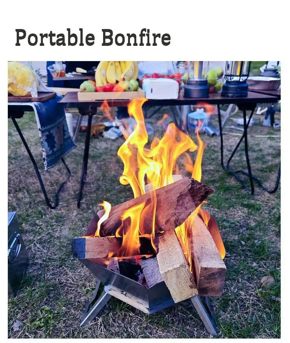 Campfire Pit Camping Wood Charcoal Bonfire Stove Stainless