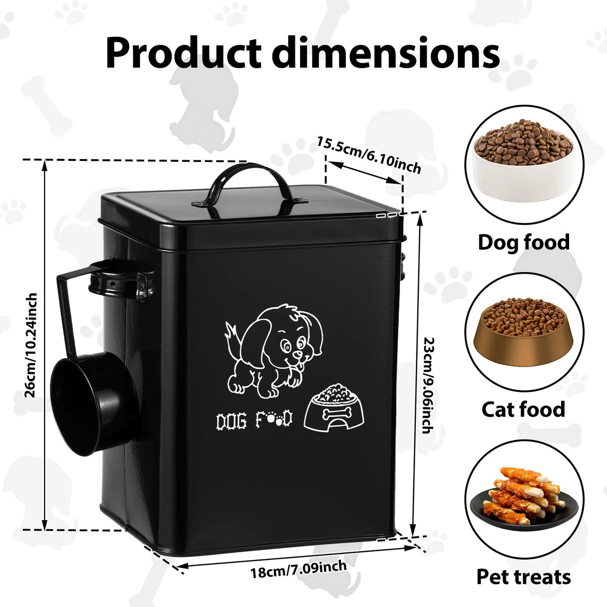Pet Food Storage Box Metal Dog Food Storage