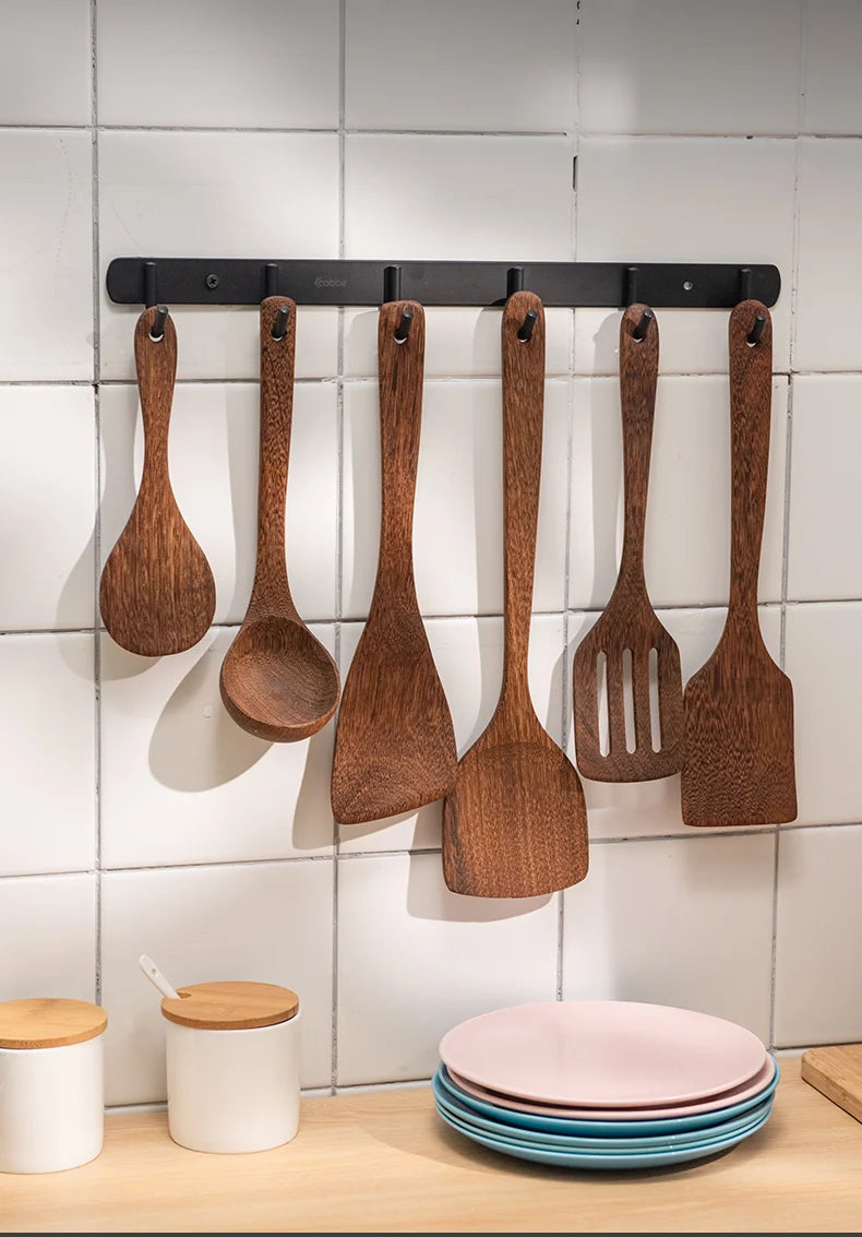 Utensils Non-Stick Cookware Wooden Handle Soup Spoon Spatula