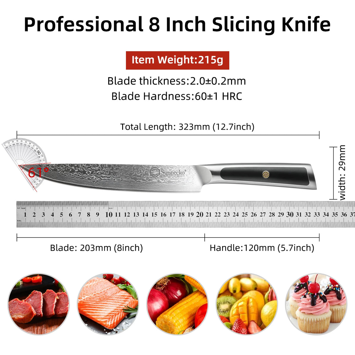 Sunnecko Damascus Steel Knives High Carbon Vg10 Core