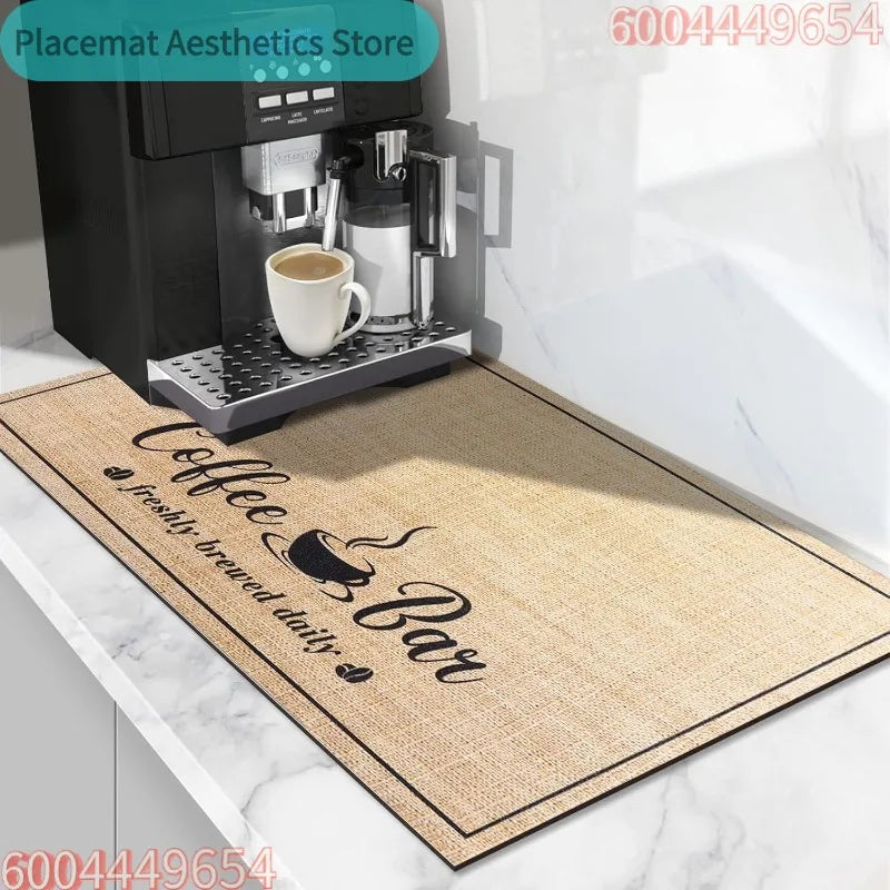 Coffee Bar Drying Mat Fashion Decor Non-Slip Heat