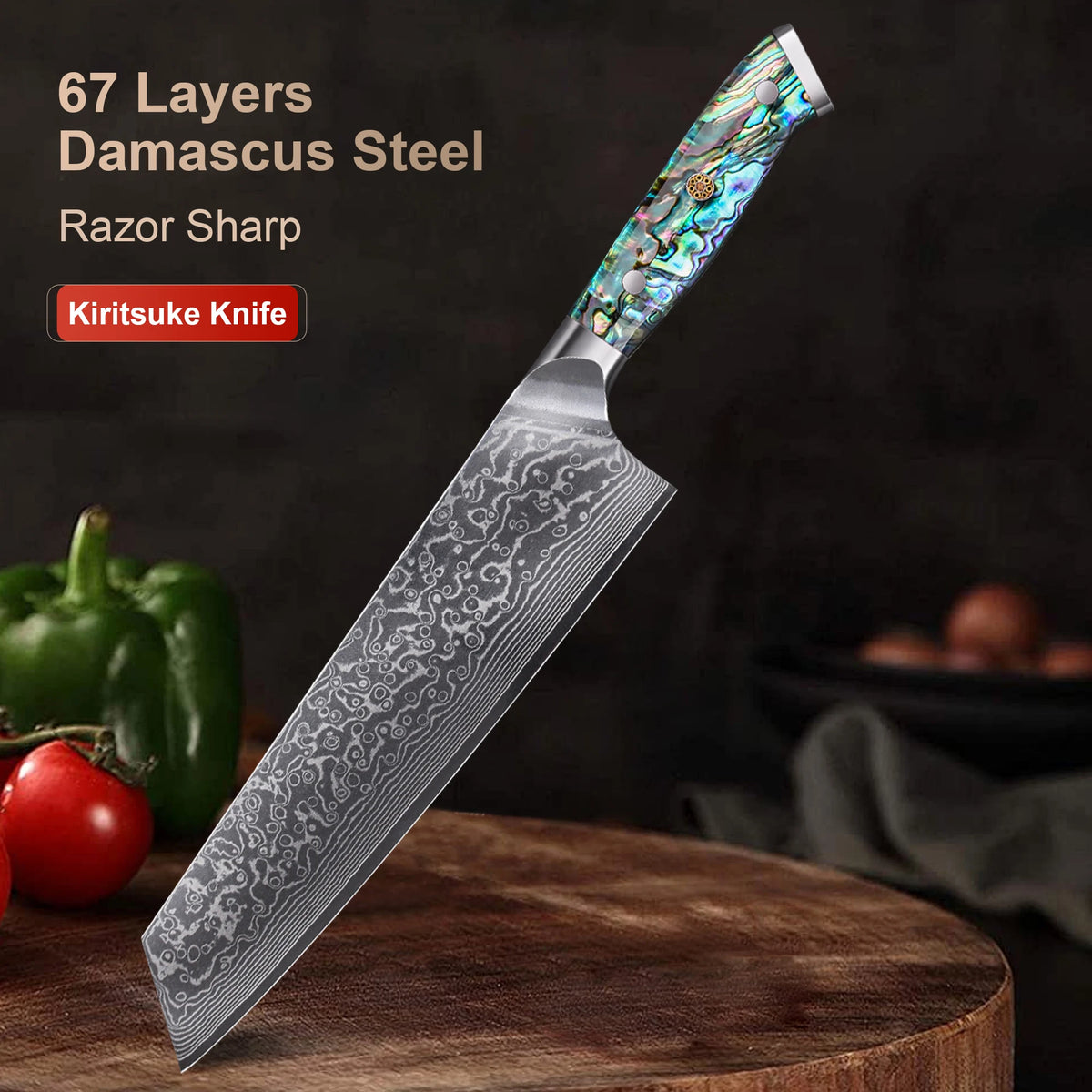 Kiritsuke Knife Damascus Steel Japanese Forged Chef Knives
