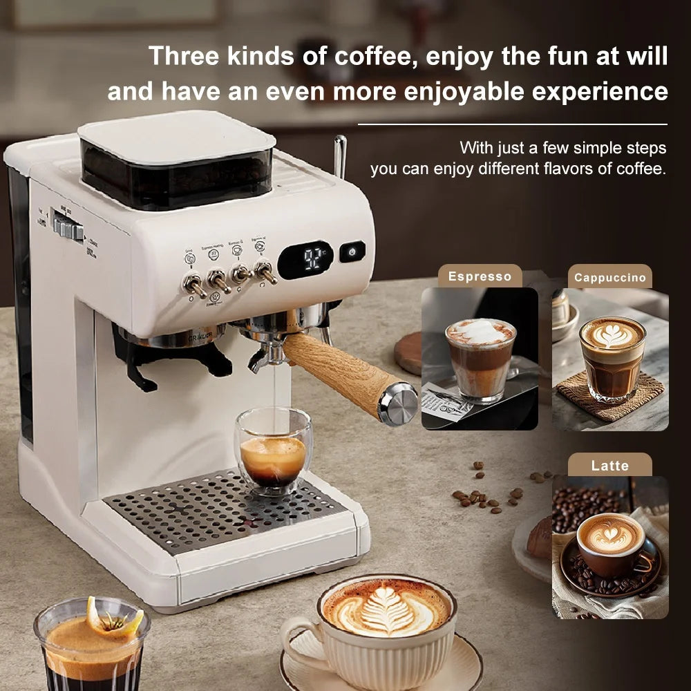 Semi-Automatic Espresso Machine Built-In Grinder & Cold Dual