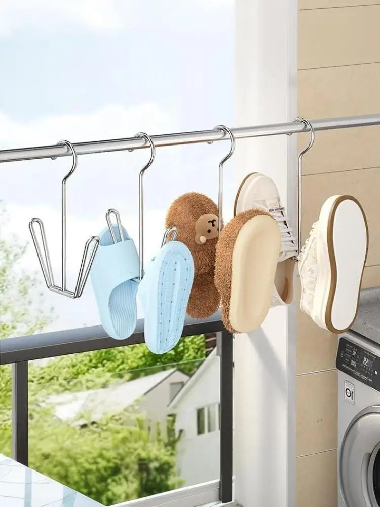 1/4pcs Stainless Steel U-Shaped Shoe Drying Rack Windproof
