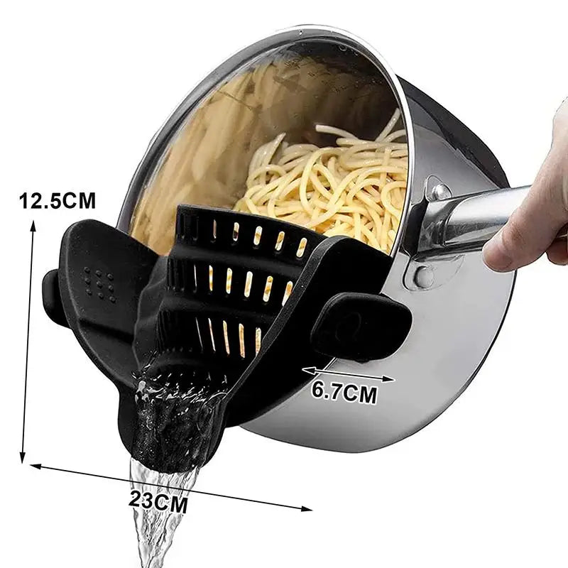 1pc Pot Strainer Handheld Drainer Noodles Pasta Adjustable