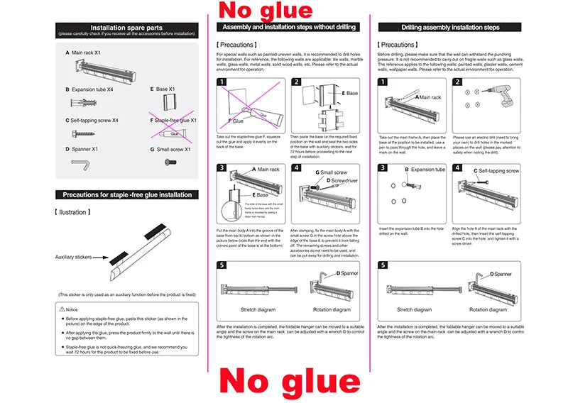 Wall Mount Folding Clothes Drying Rack Retractable Extension
