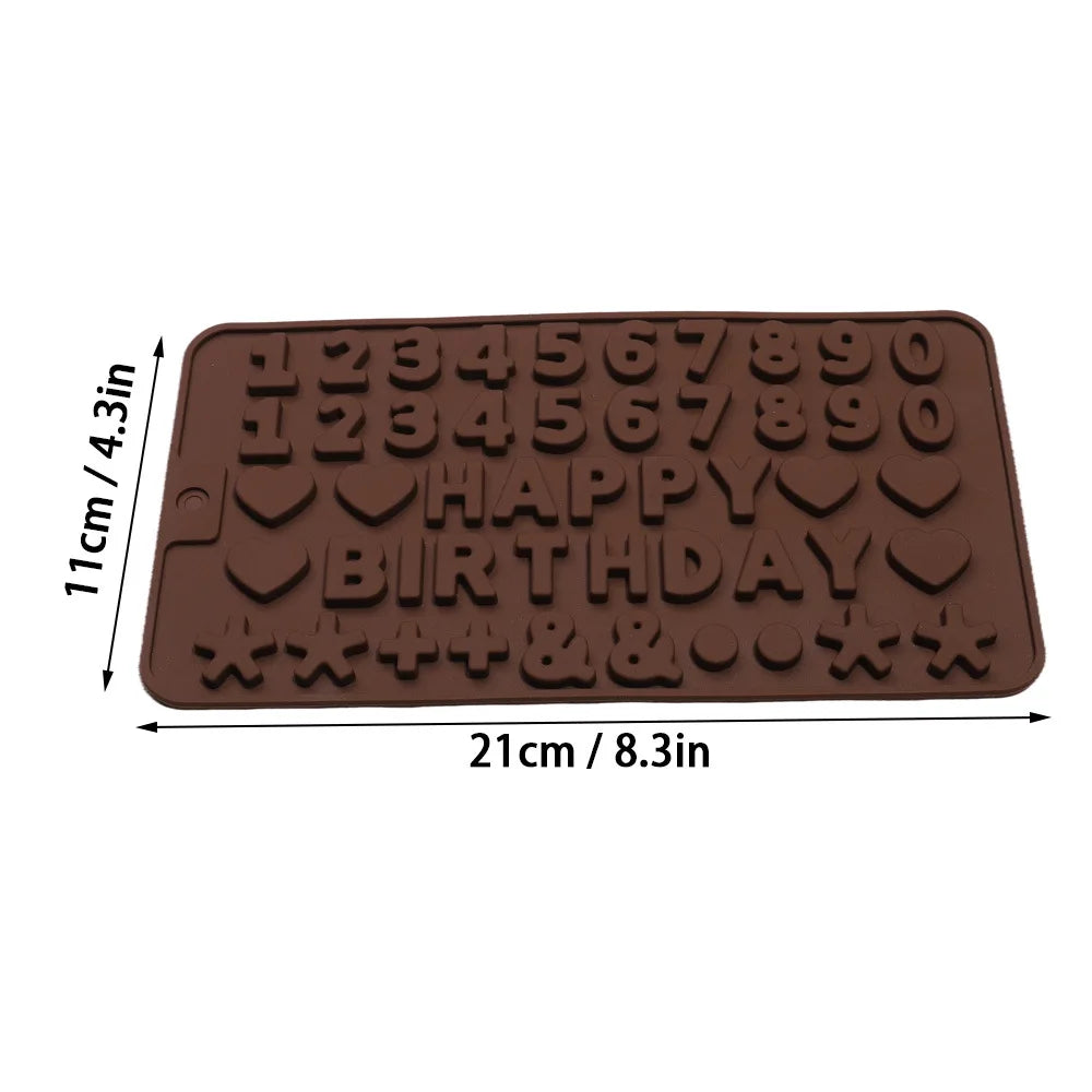 Silica Gel Silicone Mold 26 Letters Chocolate Number