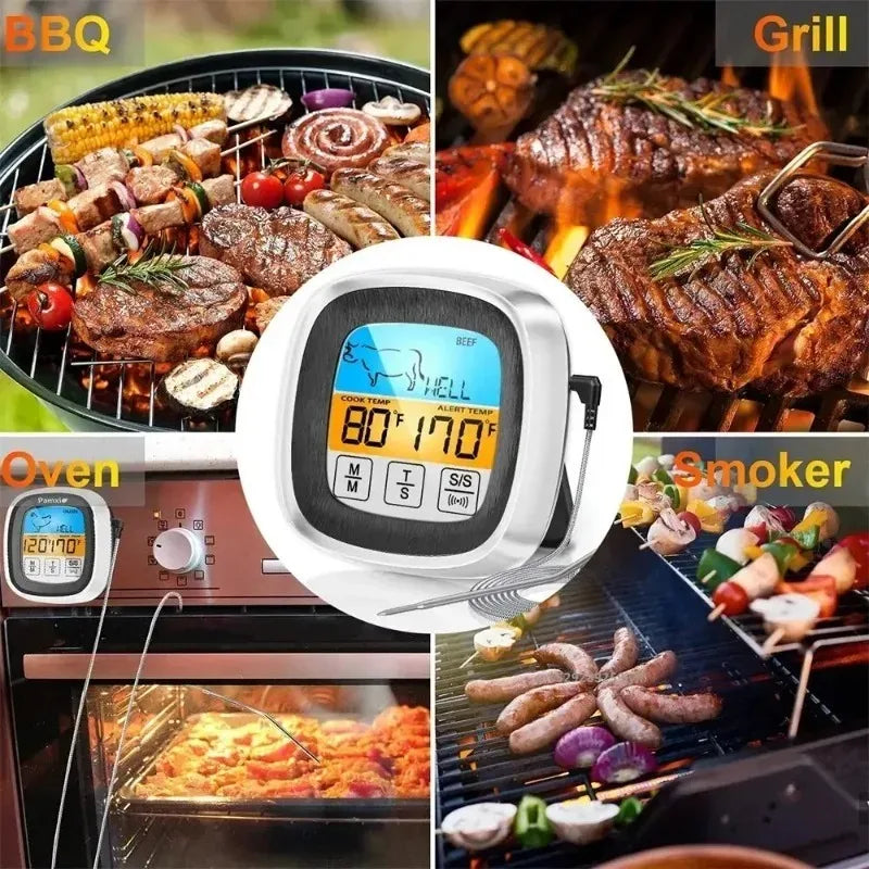 Digital Thermometer Probe Touch Screen Meat Barbecue Food