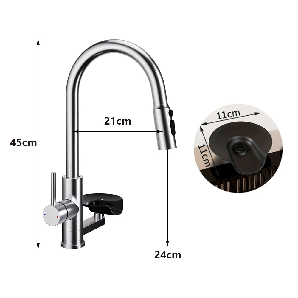 Modern High End Sink Faucet Cup Washer Brushed