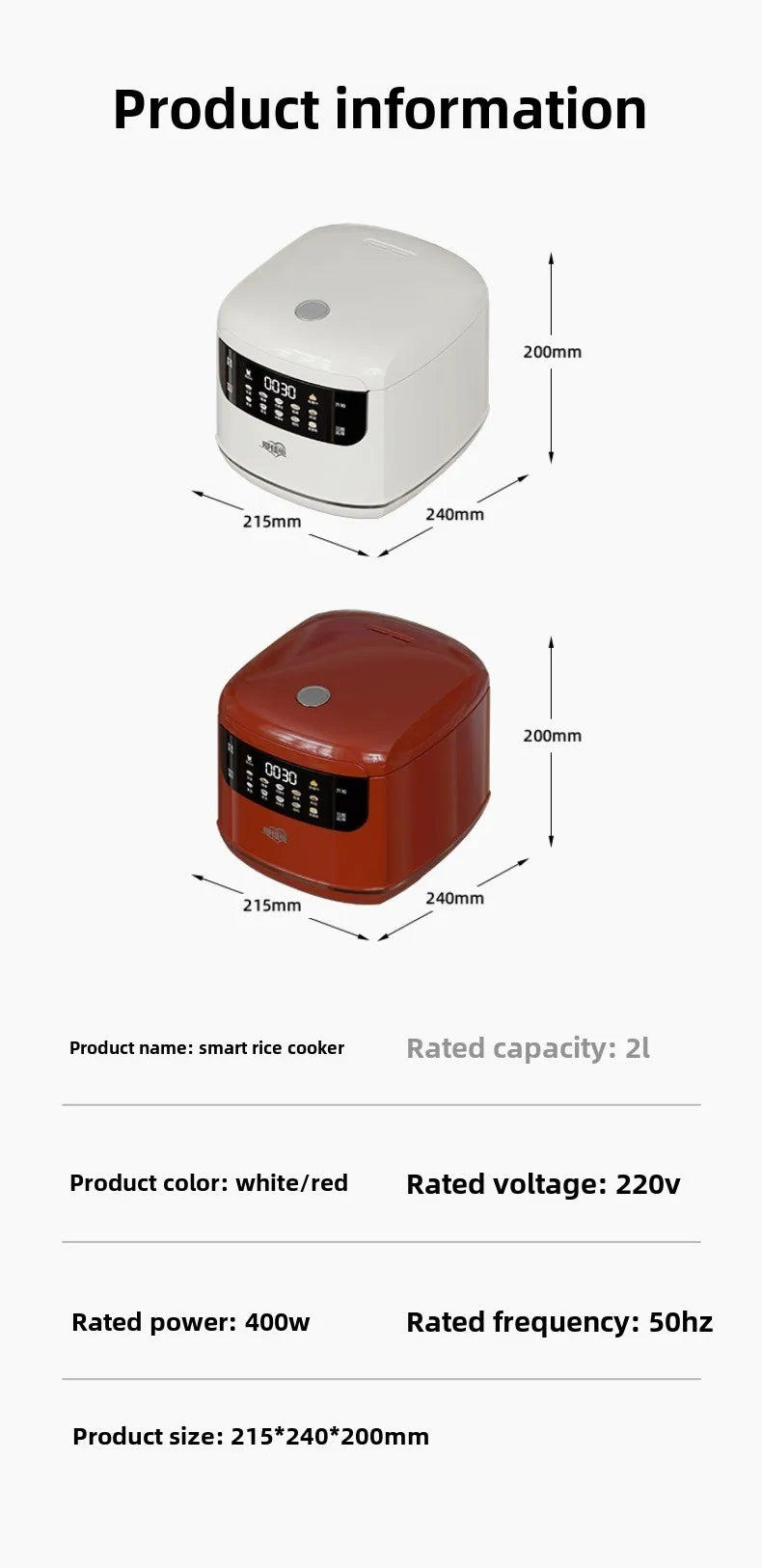 Multicooker Electric Rice Cooker 110v 220v Non-Stick Pot