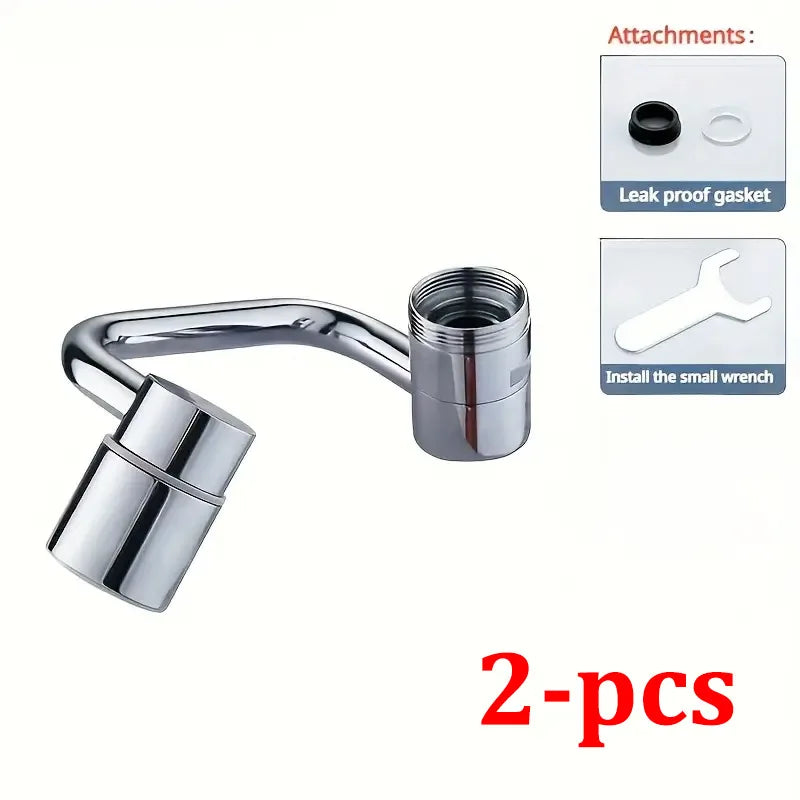 1pc 1080 Swivel Stainless Steel Faucet Extender Universal