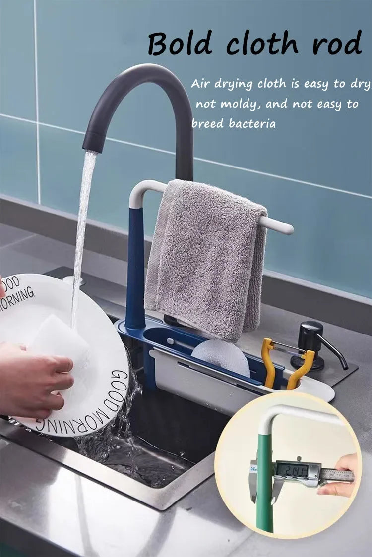 Sink Drain Rack Telescopic Sink Shelf Sinks Organizer
