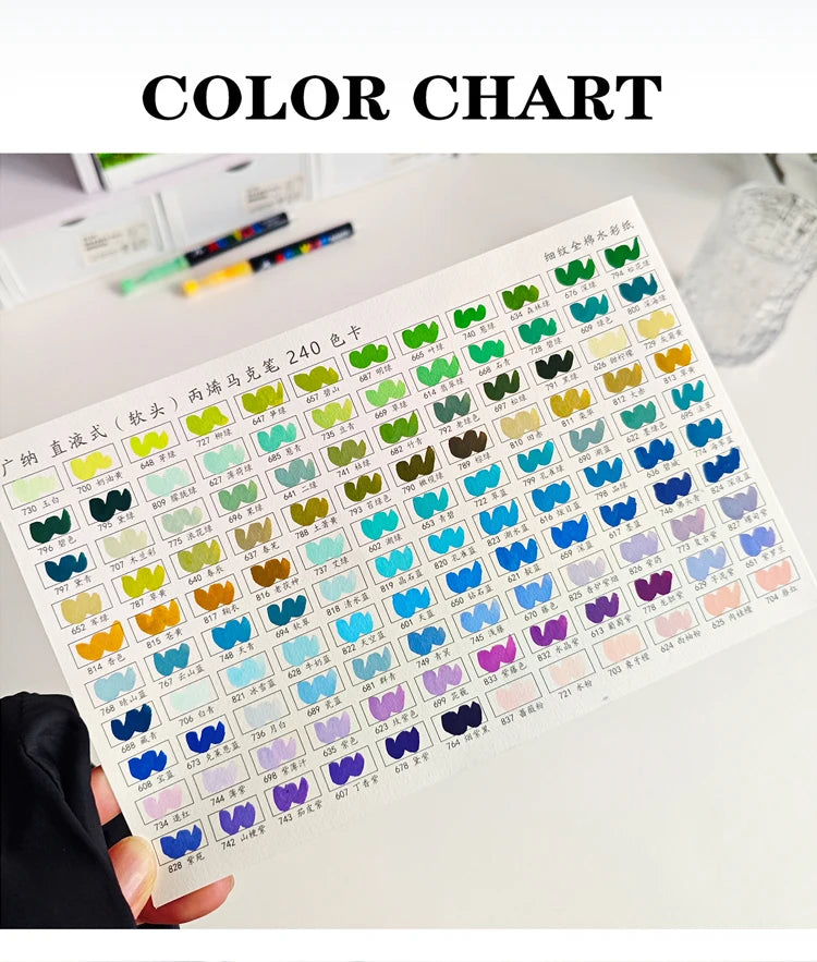 240/288 Colors Acrylic Paint Markers Brush Tip Professional