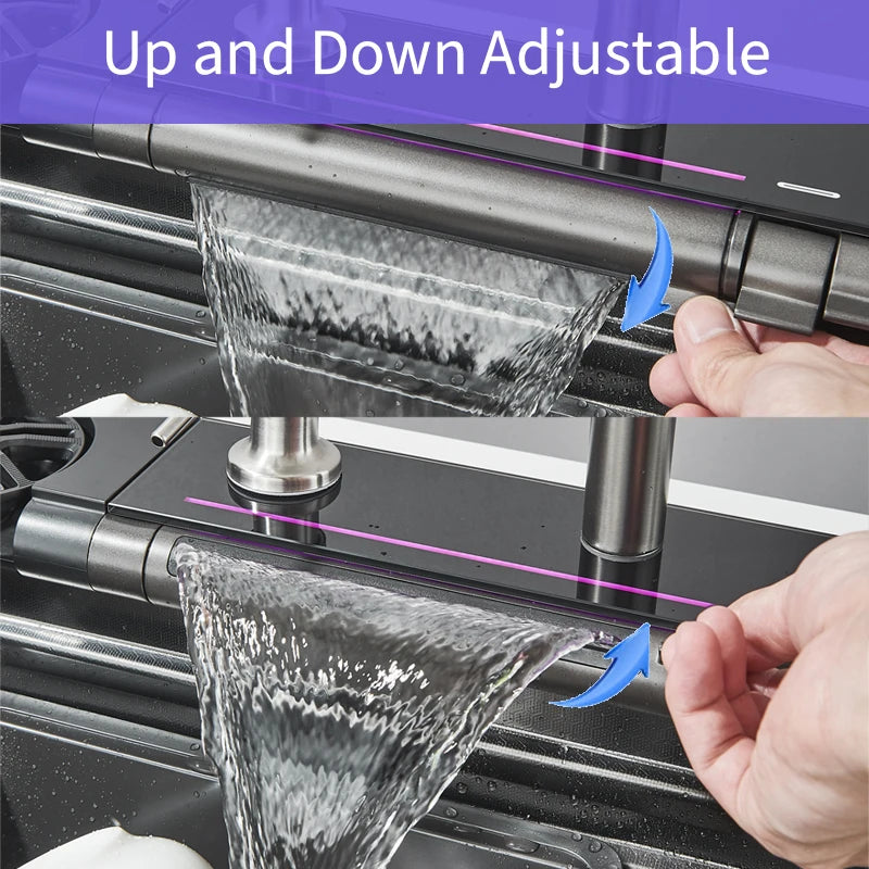 Shinesia Stainless Steel Waterfall Sink Digital Display Large