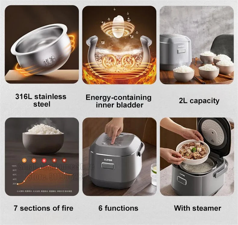 Supor 2l Rice Cooker Led Display 24h Intelligent
