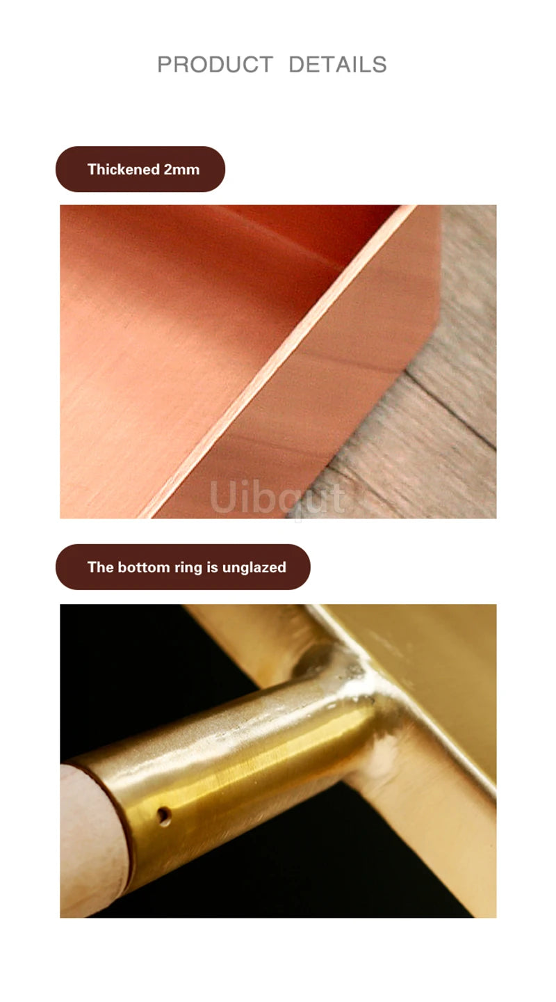 Brass Baking Tray Copper Frying Pan Square Pan