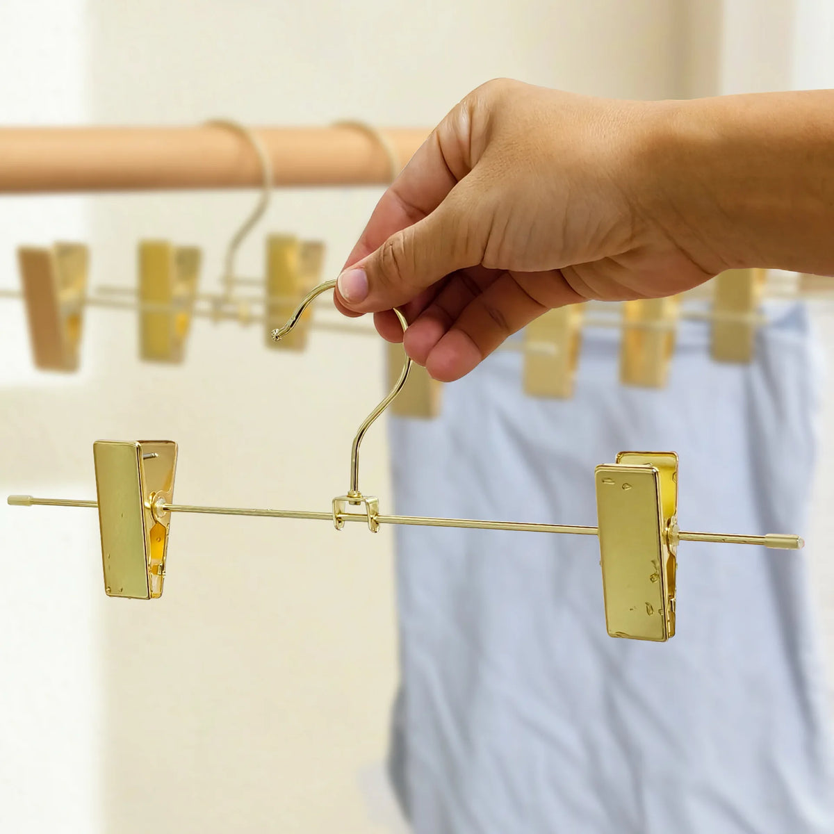 10-20pcs Metal Clothes Drying Rack Premium Shiny Gold