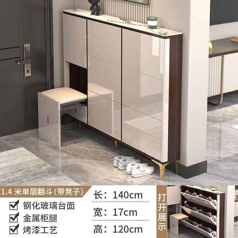 Luxury Ultra-Thin Shoe Cabinet Organizer Storage Living Room