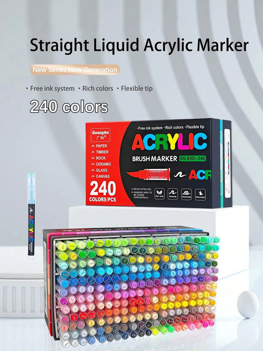 12-120 Colors Acrylic Paint Pens Markers Brush Tip