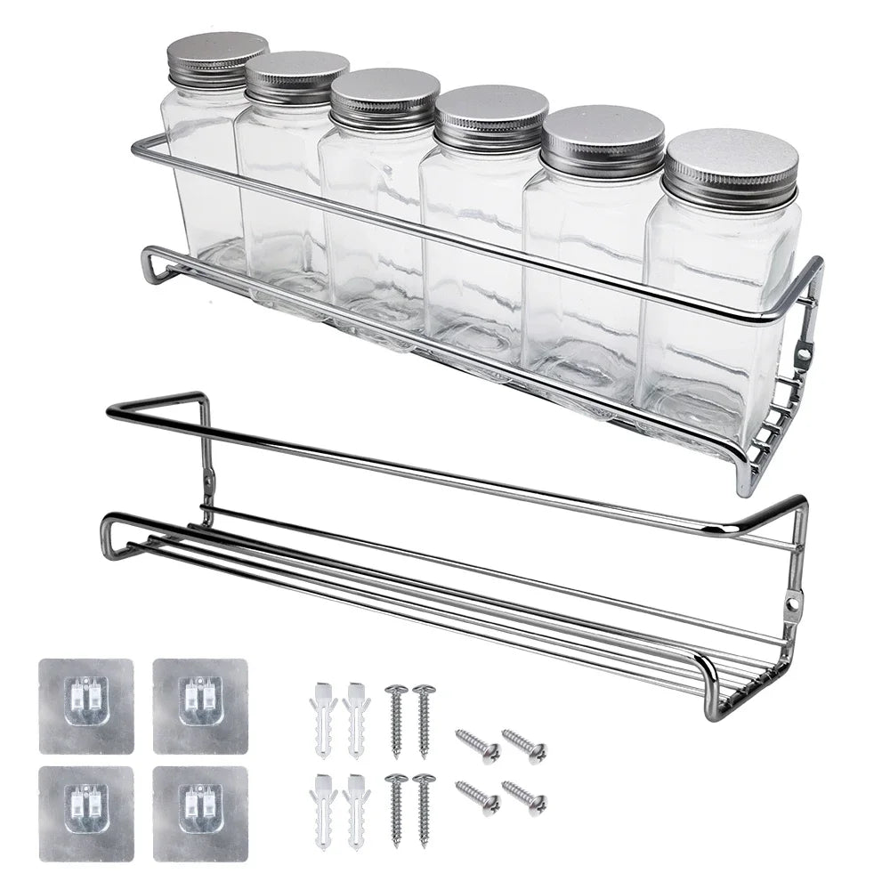 Spice Bottle Rack Wall-Mounted Storage Rack Suitable Organizer