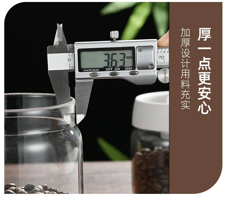 Coffee Beans Vacuum Sealed Tank Glass Sealed Jar