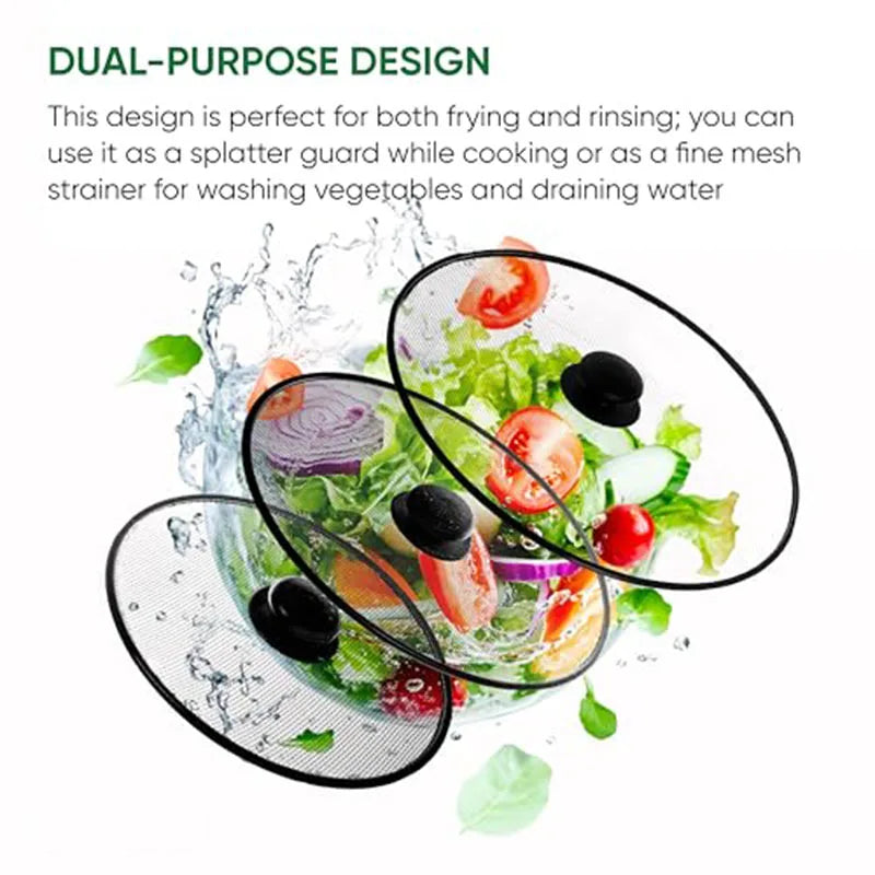 25/29/33cm Splash Proof Pan Lid Splatter Guard Fine